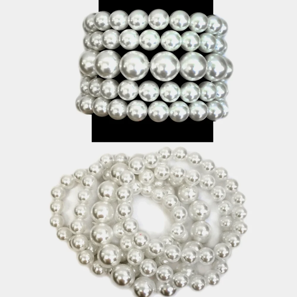 Classic Vintage Style Faux Pearl Bracelet Set Church Tea Formal Business…